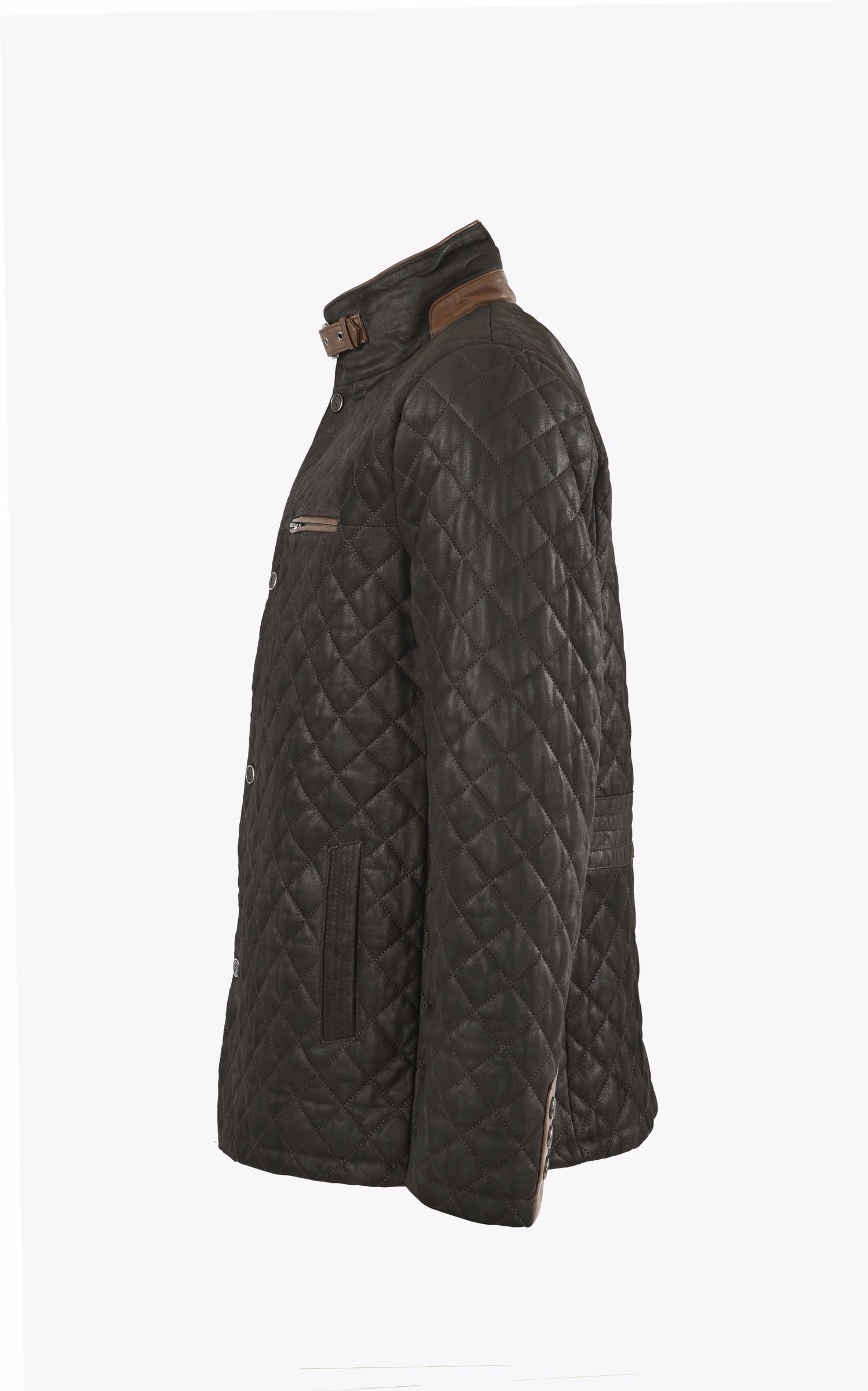 A &quot;E09&quot; Marron Foncé La Canadienne Veste Homme closed photo