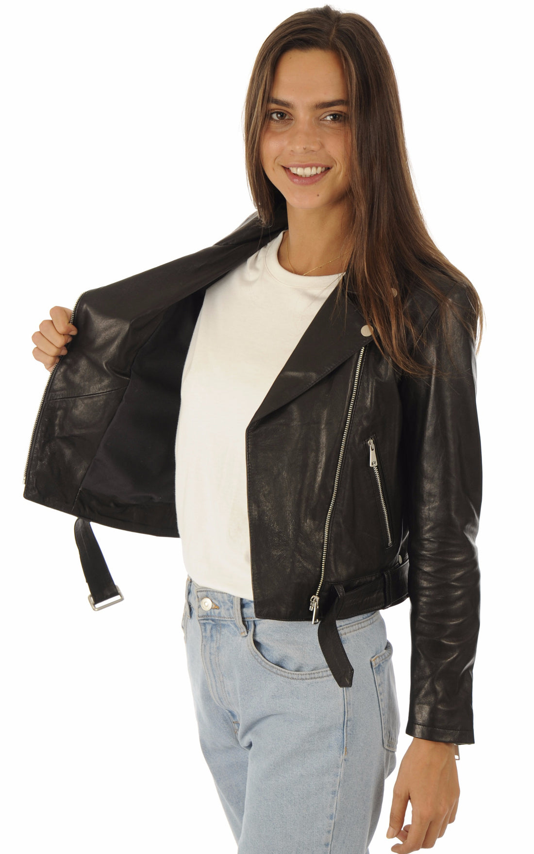 A &quot;259 BIS&quot; Noir La Canadienne Blouson Femme opened photo