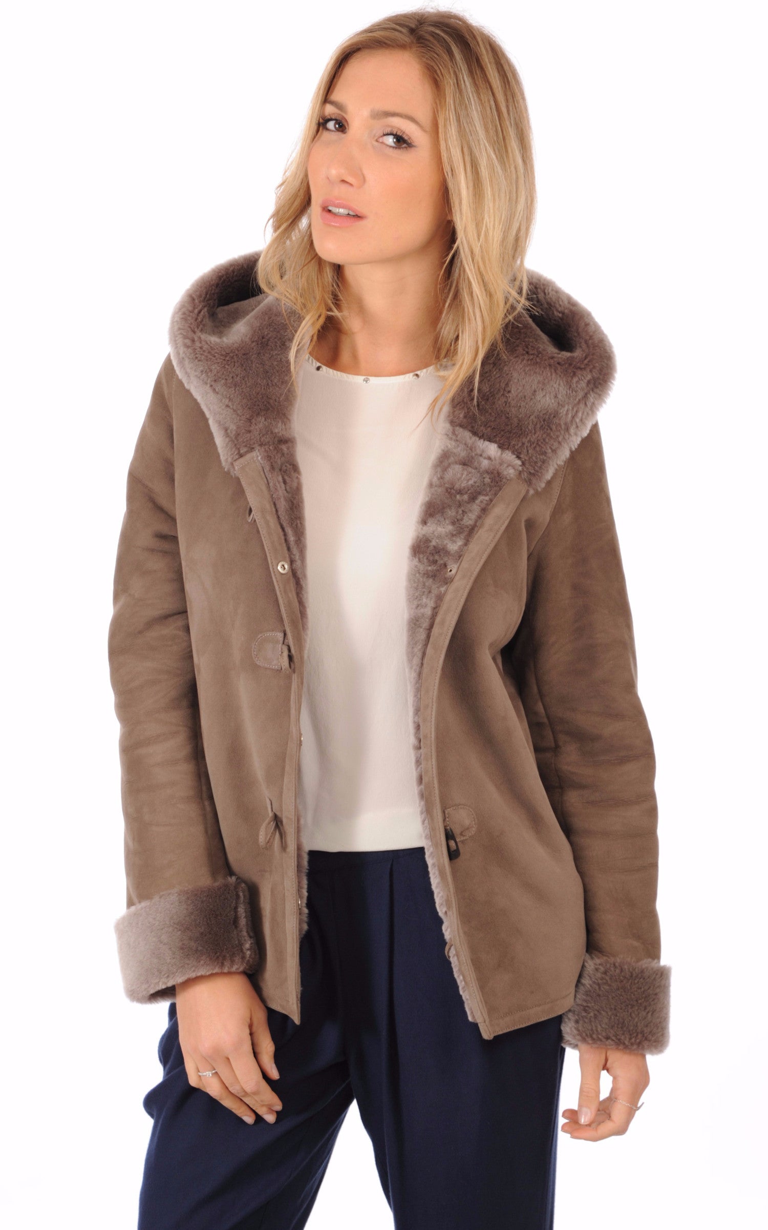 A &quot;DELPHINE&quot; Taupe La Canadienne Veste Femme closed photo