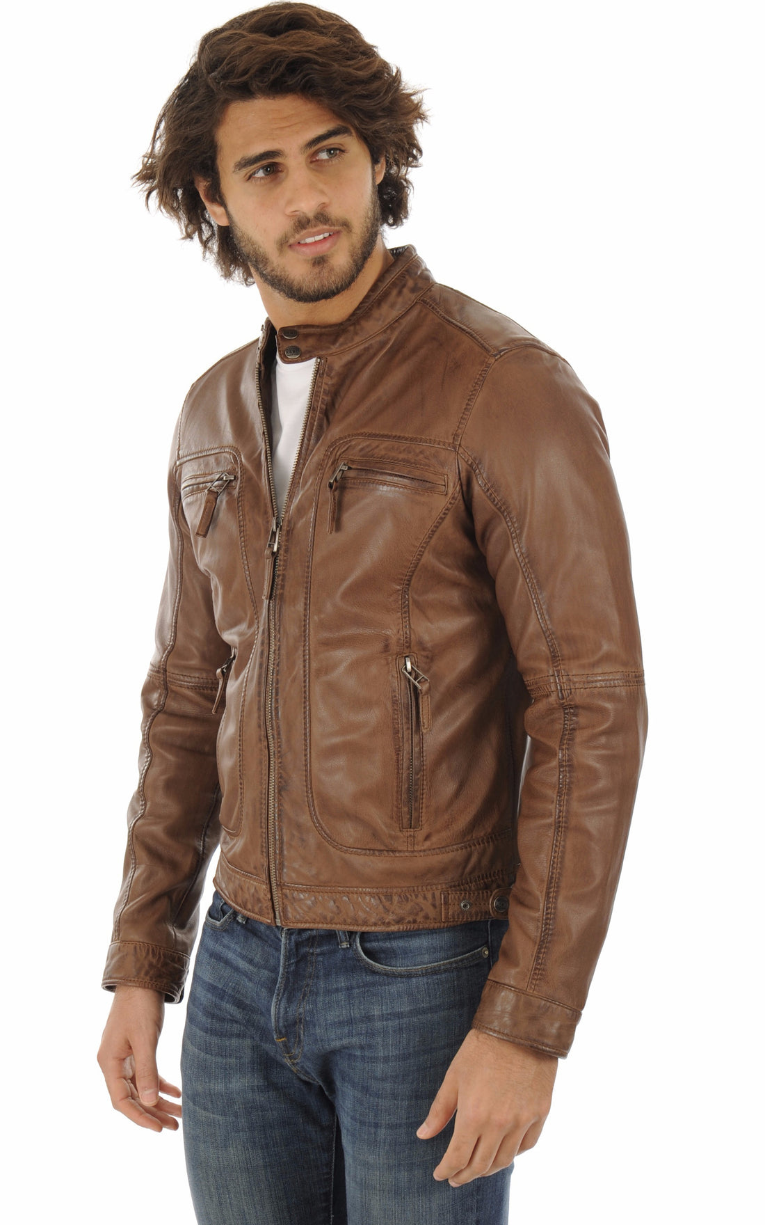 A &quot;CASEY 60901&quot; Tabac Oakwood Blouson Homme opened photo