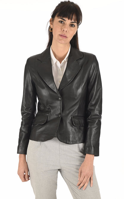 A &quot;AGNES&quot; Noir La Canadienne Blazer Femme closed photo