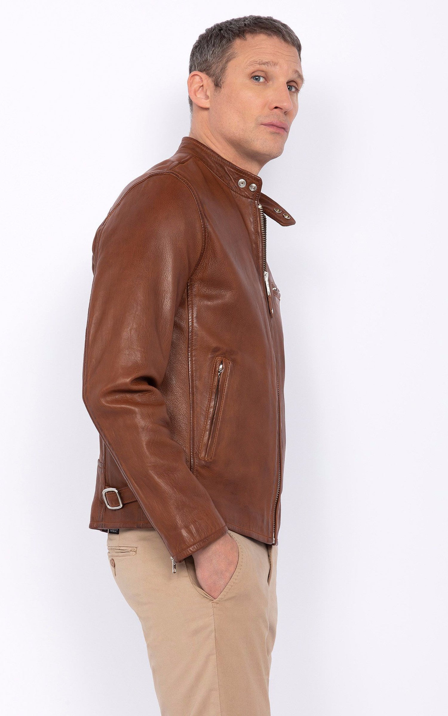 A &quot;LC949WX&quot; Cognac Schott Blouson Homme interior photo