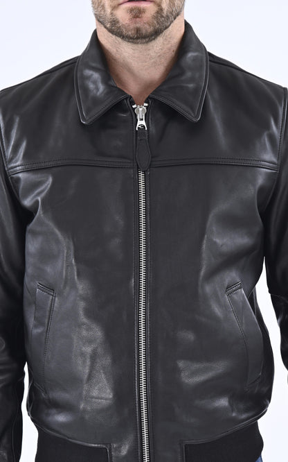 A &quot;LCOFFICIER&quot; Noir Schott Pilote Homme details photo