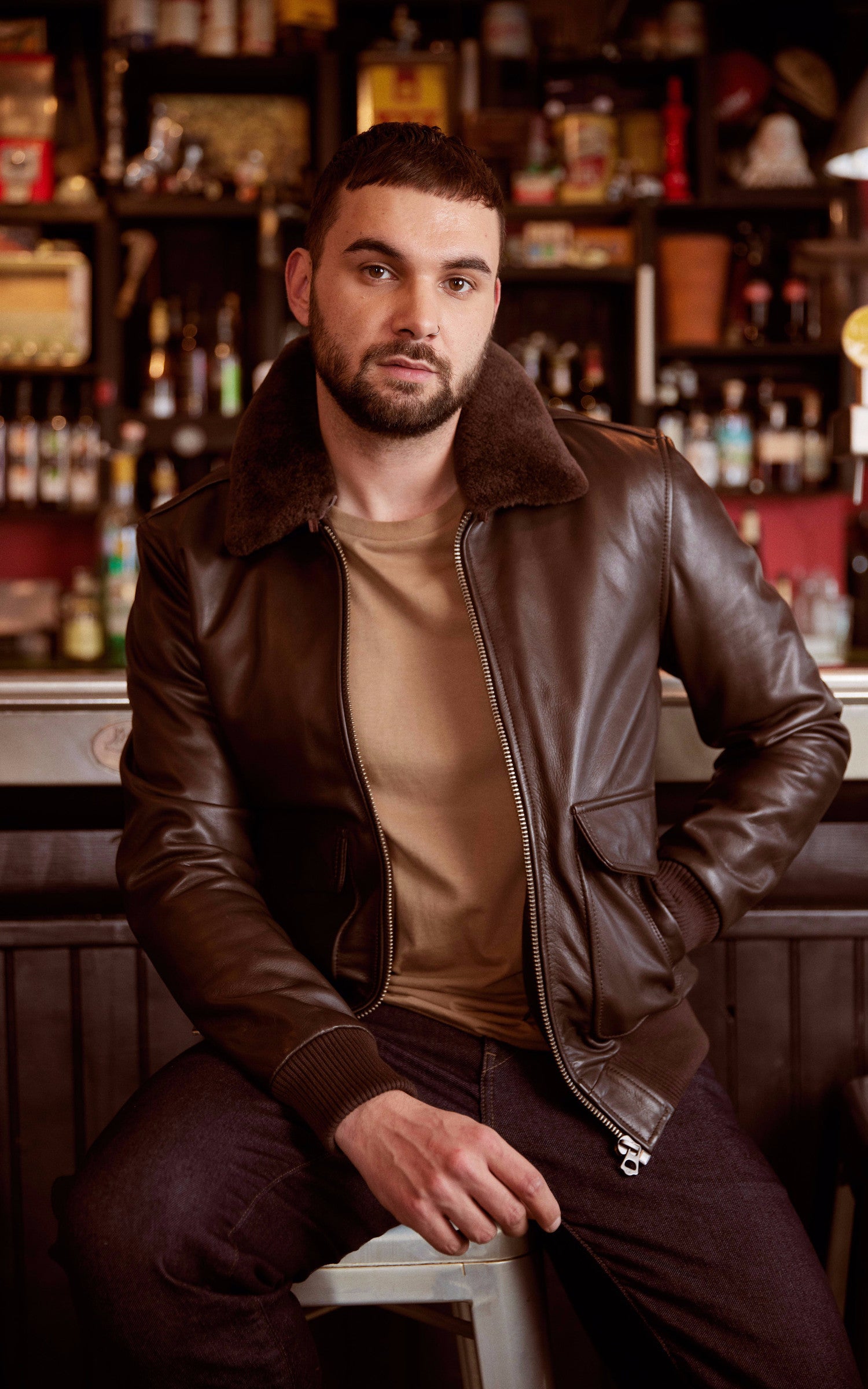 A &quot;PILOT&quot; Marron La Canadienne Pilote Homme details photo 5