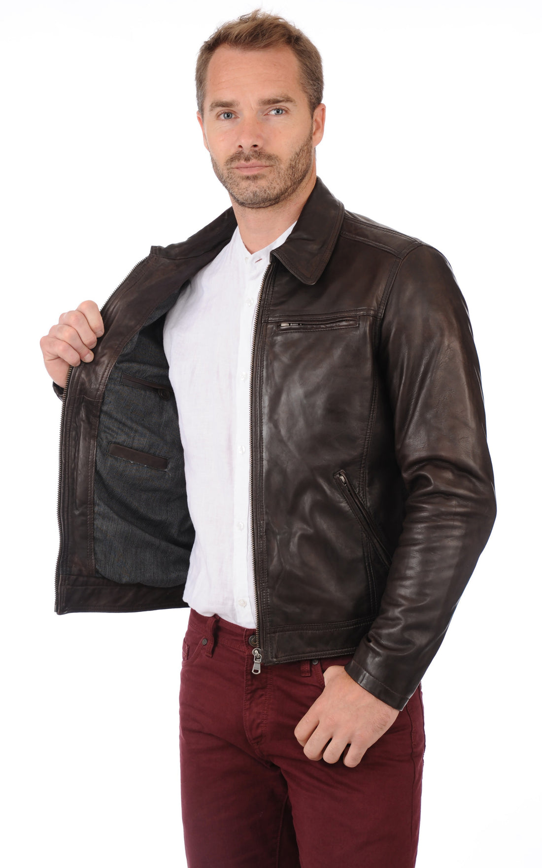 A &quot;MAJOR 100144&quot; Marron Daytona 73 Blouson Homme closed photo