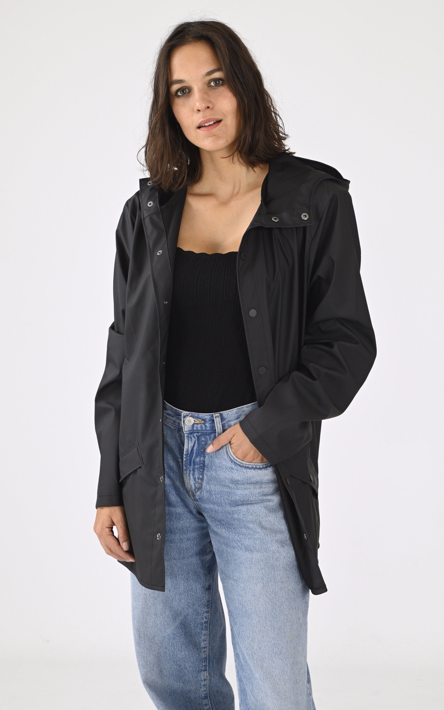 Veste Textile Mixte Rains, modèle 12010 jacket de couleur noir 2