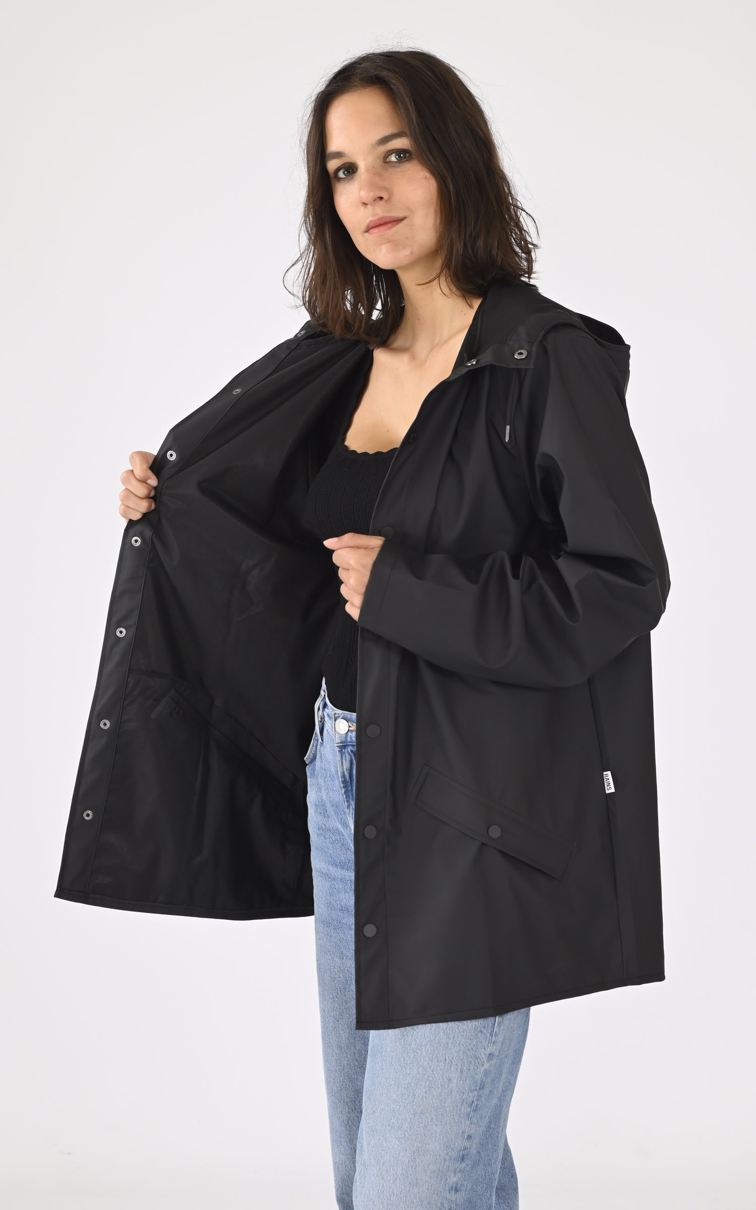 Veste Textile Mixte Rains, modèle 12010 jacket de couleur noir 3