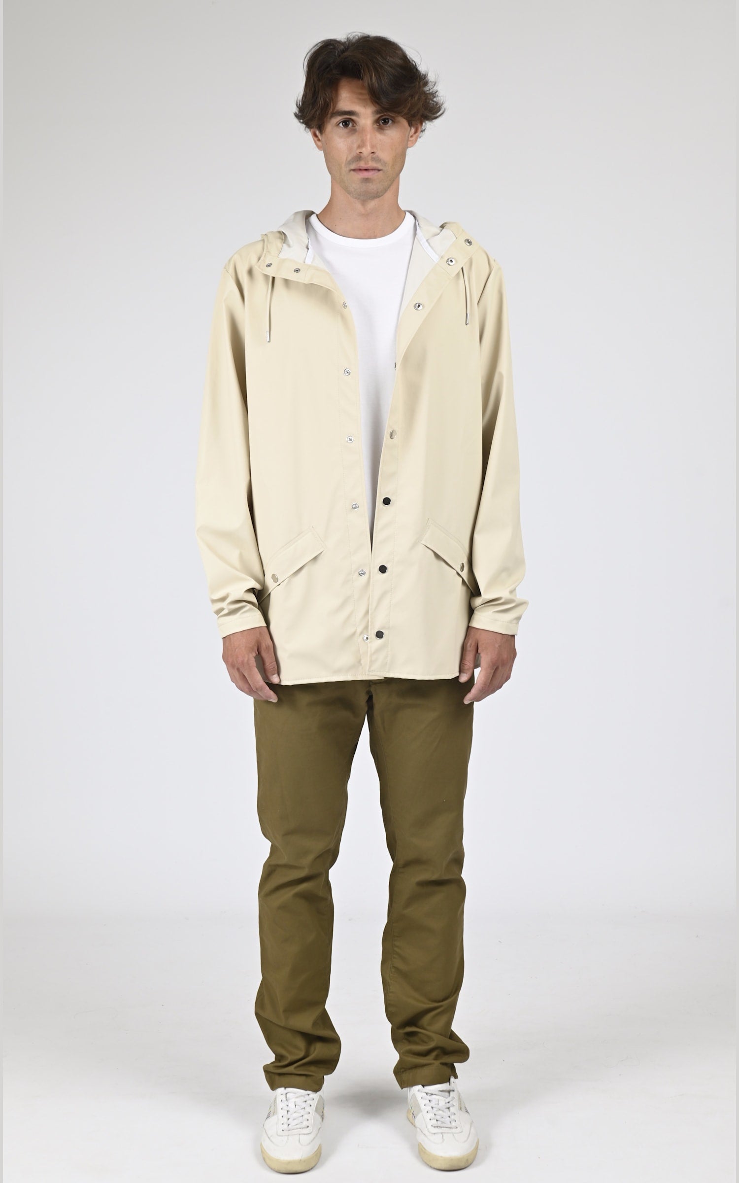 Veste Textile Mixte Rains, modèle 12010 jacket de couleur beige / taupe