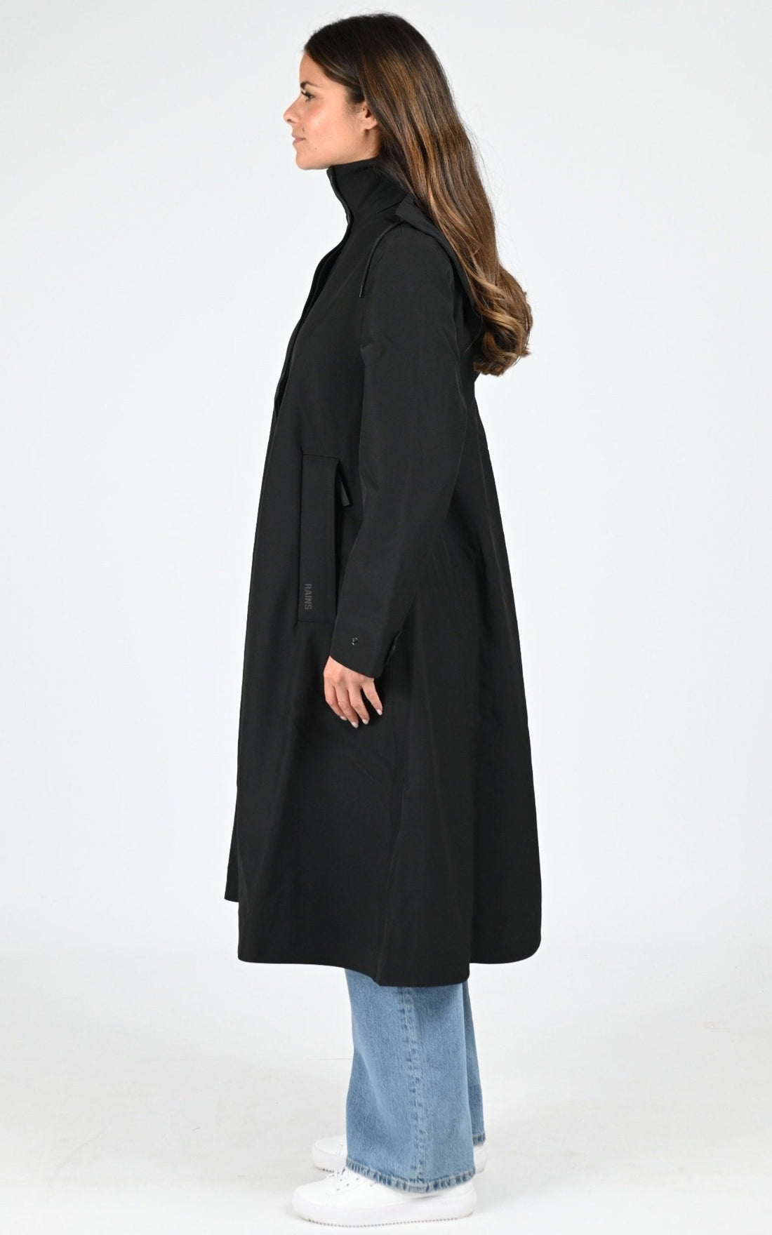 Blouson Textile Mixte Rains, modèle 12500 suva a-line w3t2 de couleur black 01