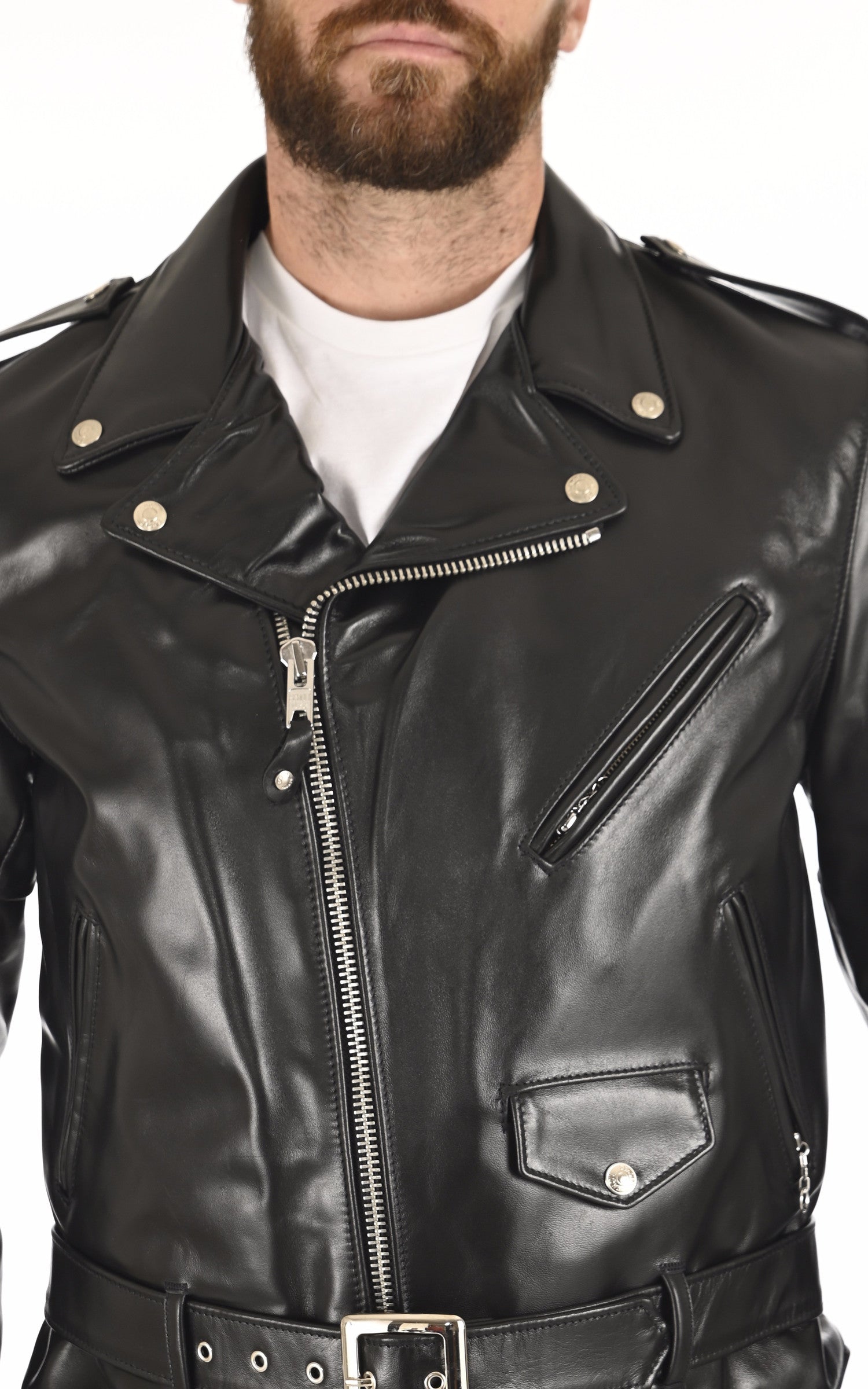 A &quot;618 HH&quot; Noir Schott Perfecto Homme details photo 5
