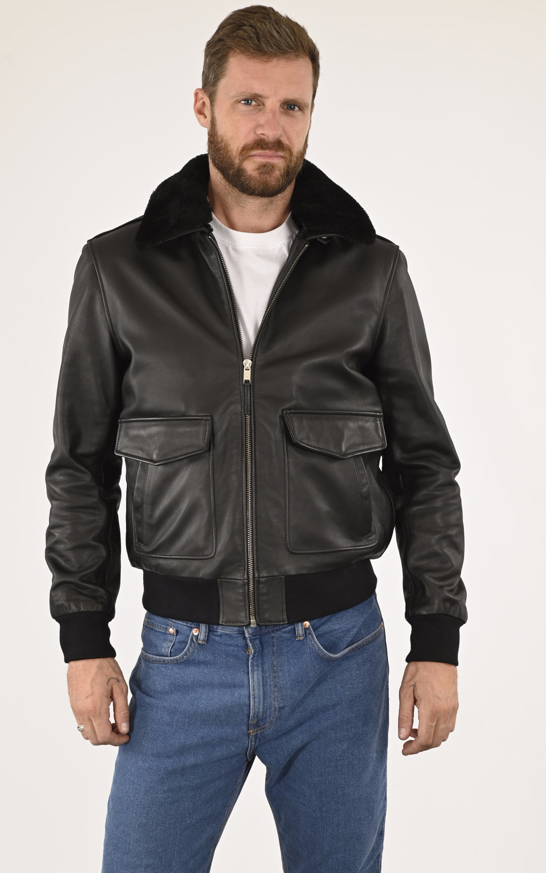 A &quot;PILOTE&quot; Noir La Canadienne Pilote Homme opened photo