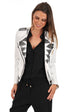 A "MURIELLE CLOUX GRIFFES FF" Blanc La Canadienne Blouson Femme opened photo