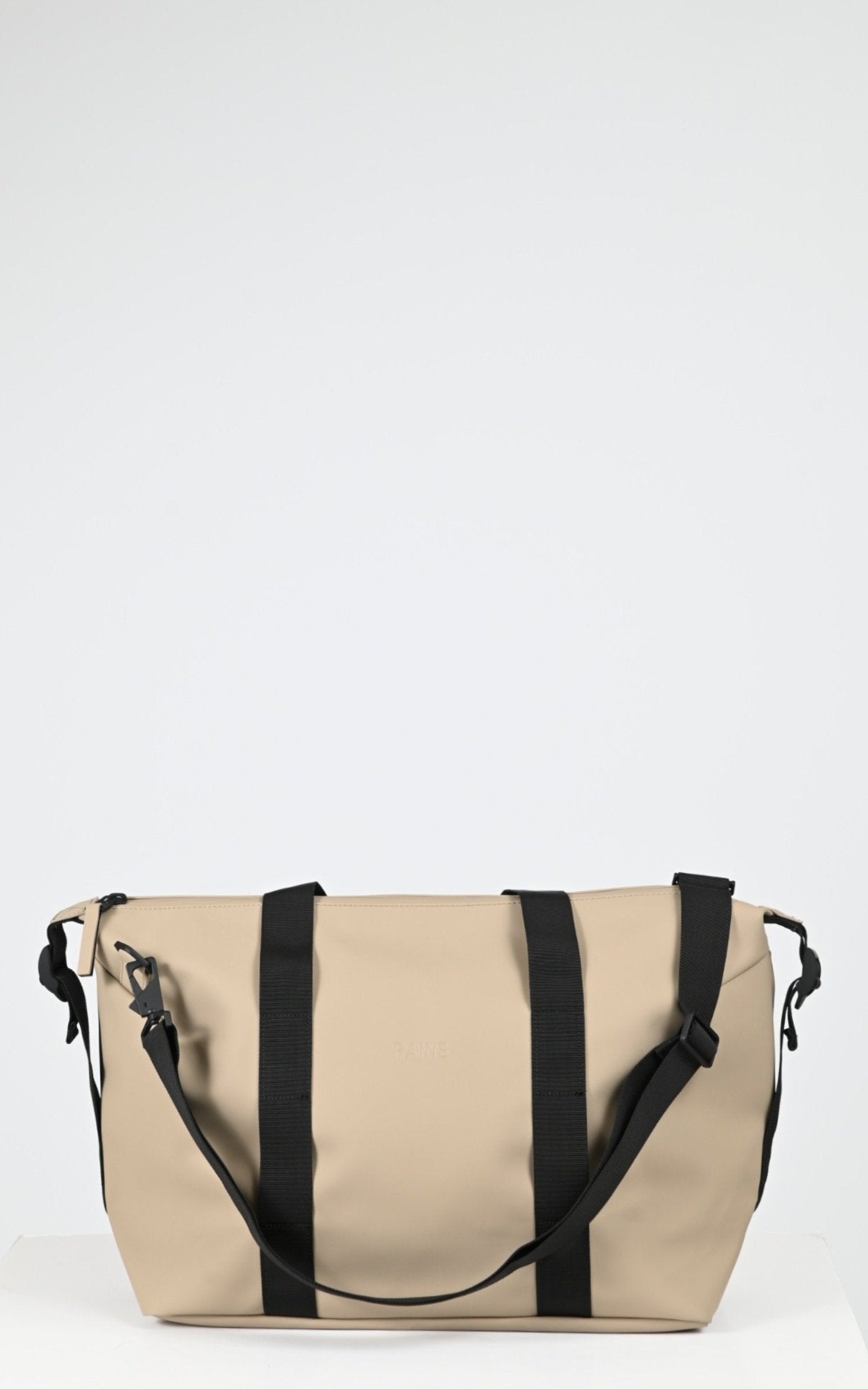 Sac Textile Mixte Rains, modèle 14220 week-end bag small de couleur beige 133 4