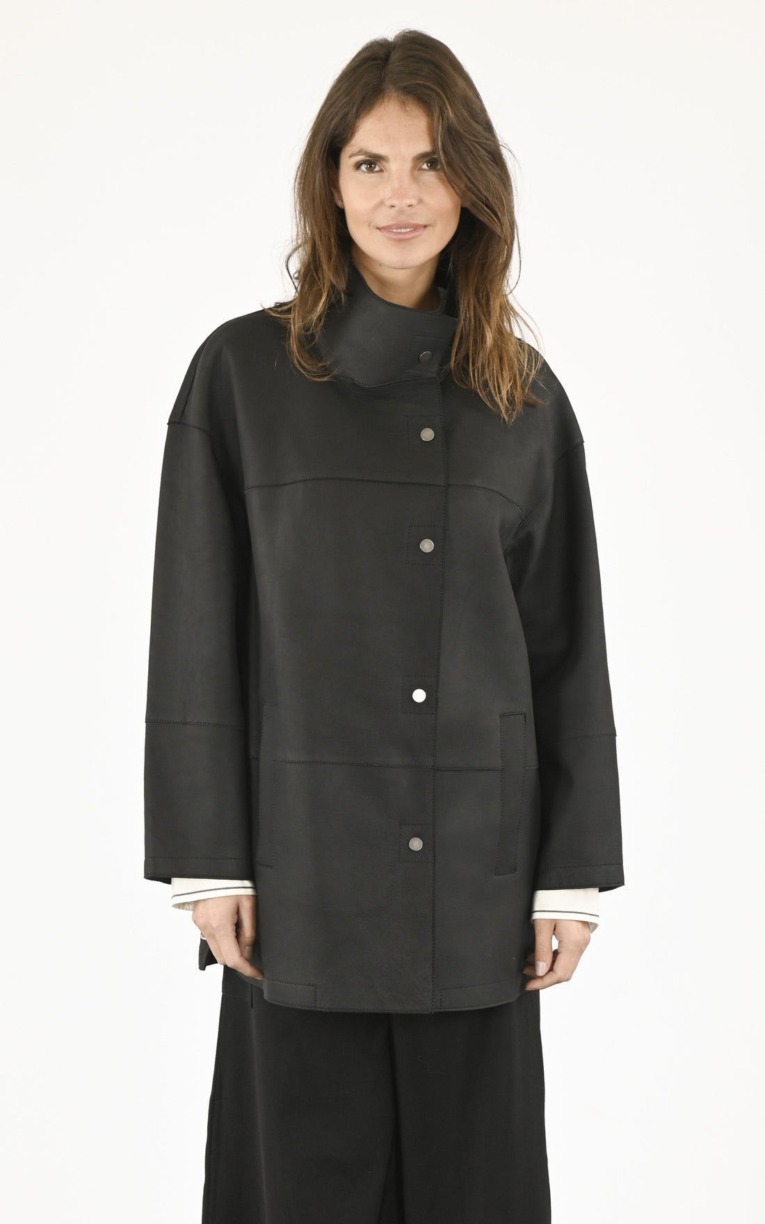 A &quot;1801-S&quot; Noir La Canadienne Veste Femme closed photo