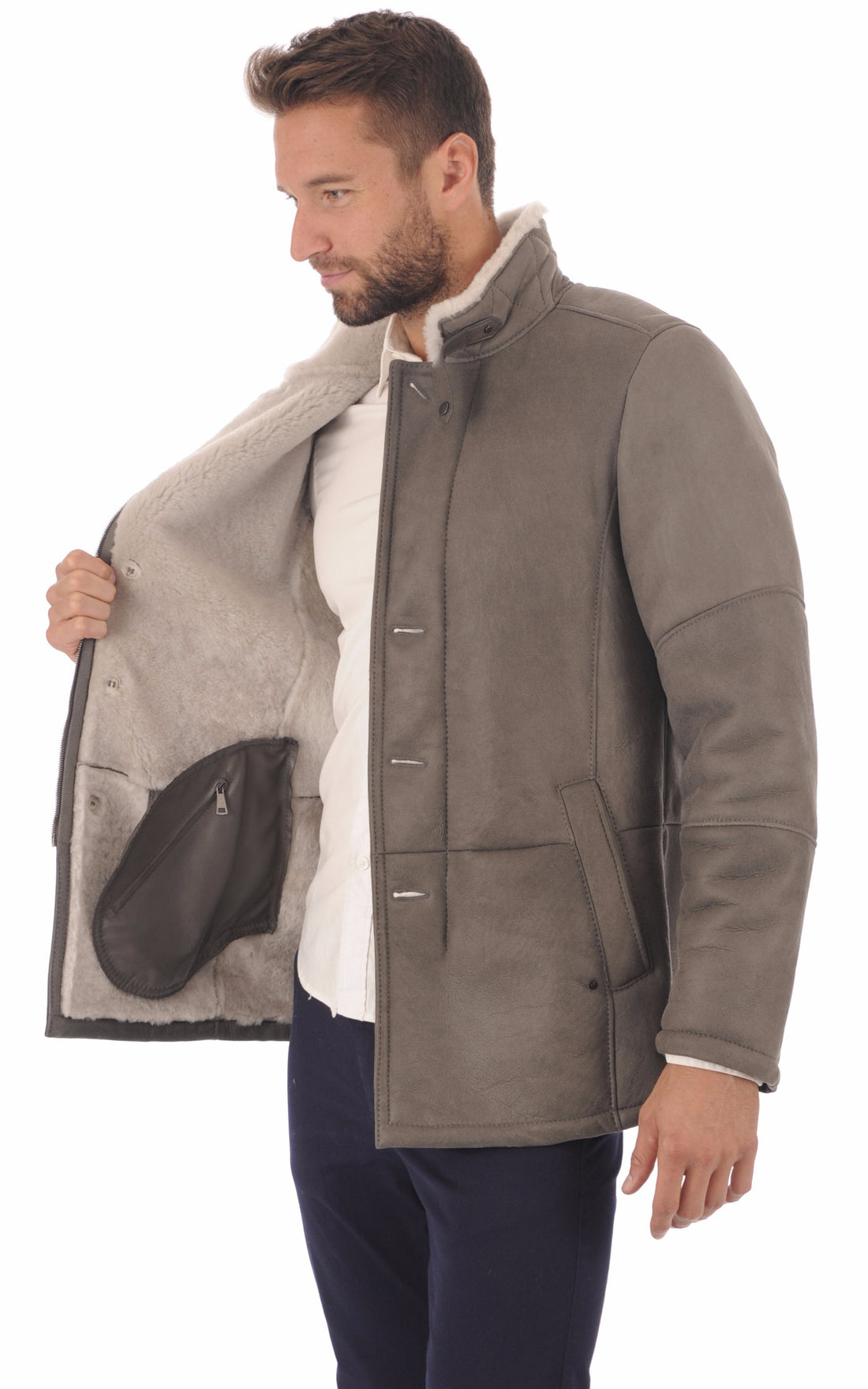 A &quot;ANTHONY&quot; Taupe Christ 3/4 Homme opened photo