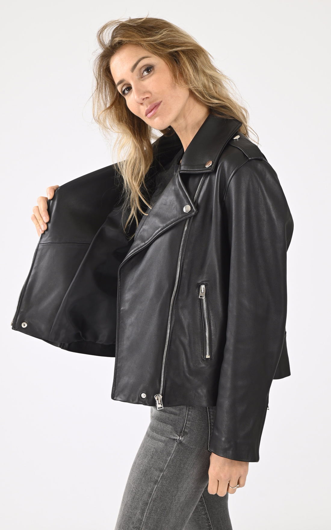 A &quot;SATURNE FF&quot; Noir La Canadienne Blouson Femme opened photo