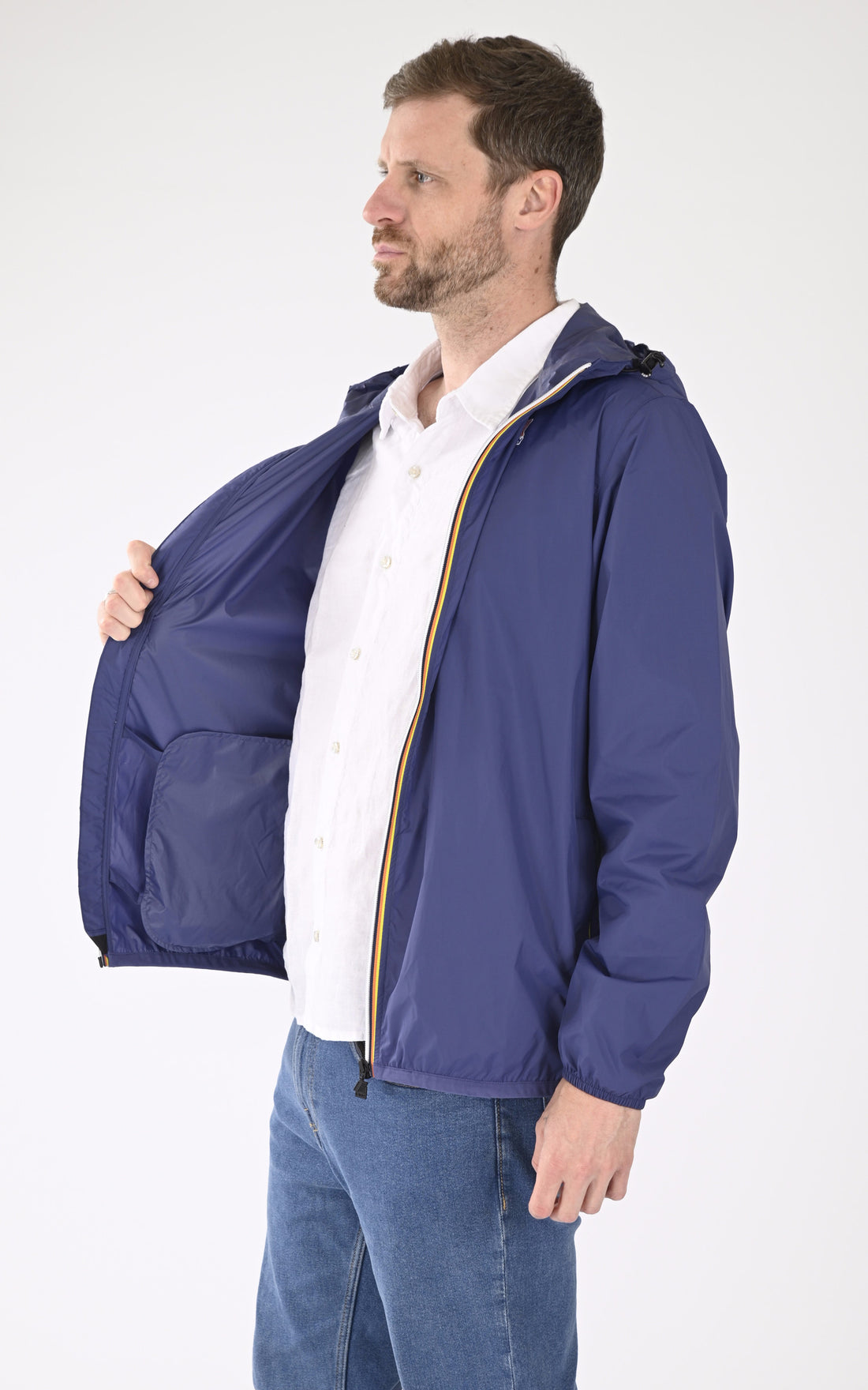 A &quot;CLAUDE K2123ZW&quot; Bleu K-Way Blouson Mixte opened photo