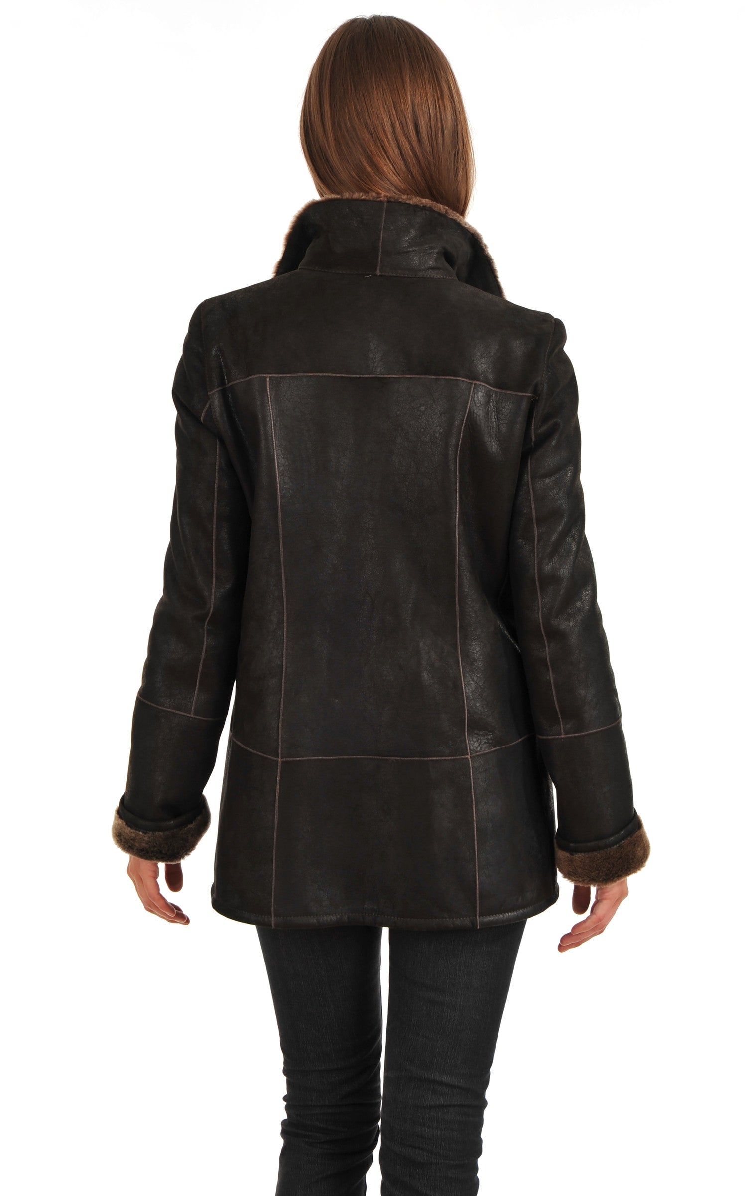 A &quot;CHWD7513C&quot; Marron Foncé La Canadienne Veste Femme back photo