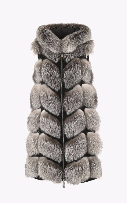 A &quot;1619 86 CM&quot; Gris Manakas Gilet Femme opened photo