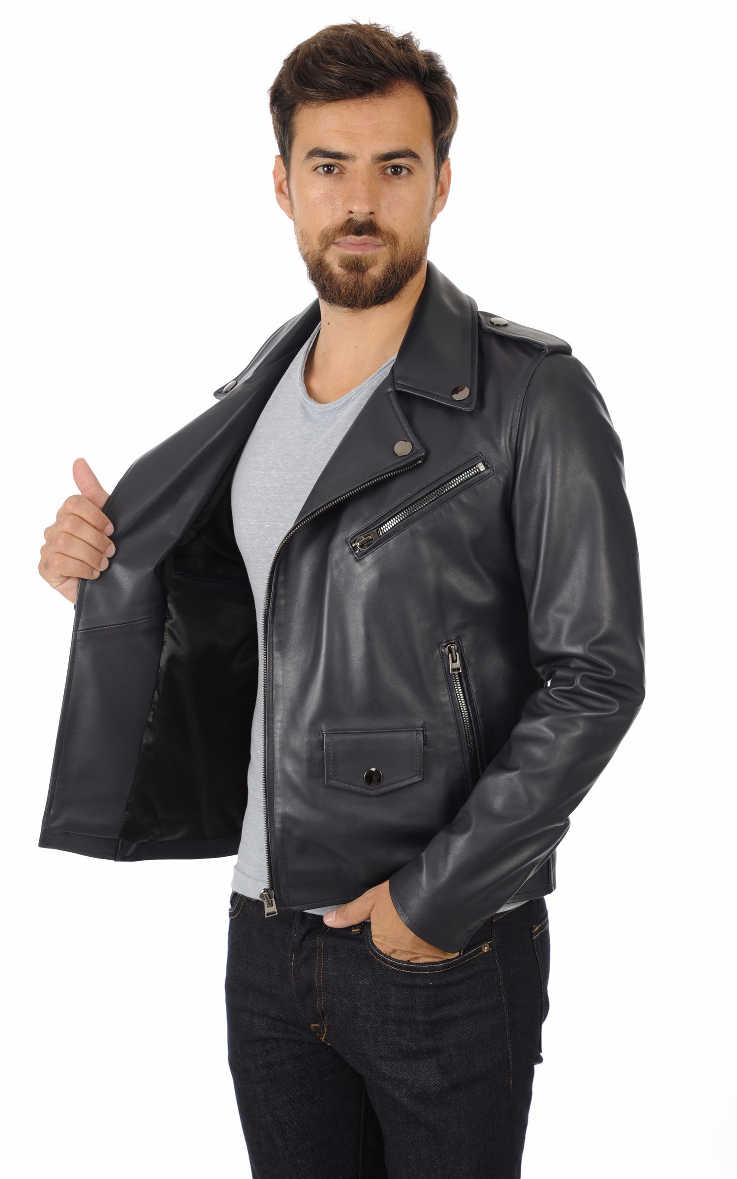 A &quot;SCARO FF&quot; Bleu Marine La Canadienne Perfecto Homme interior photo 3