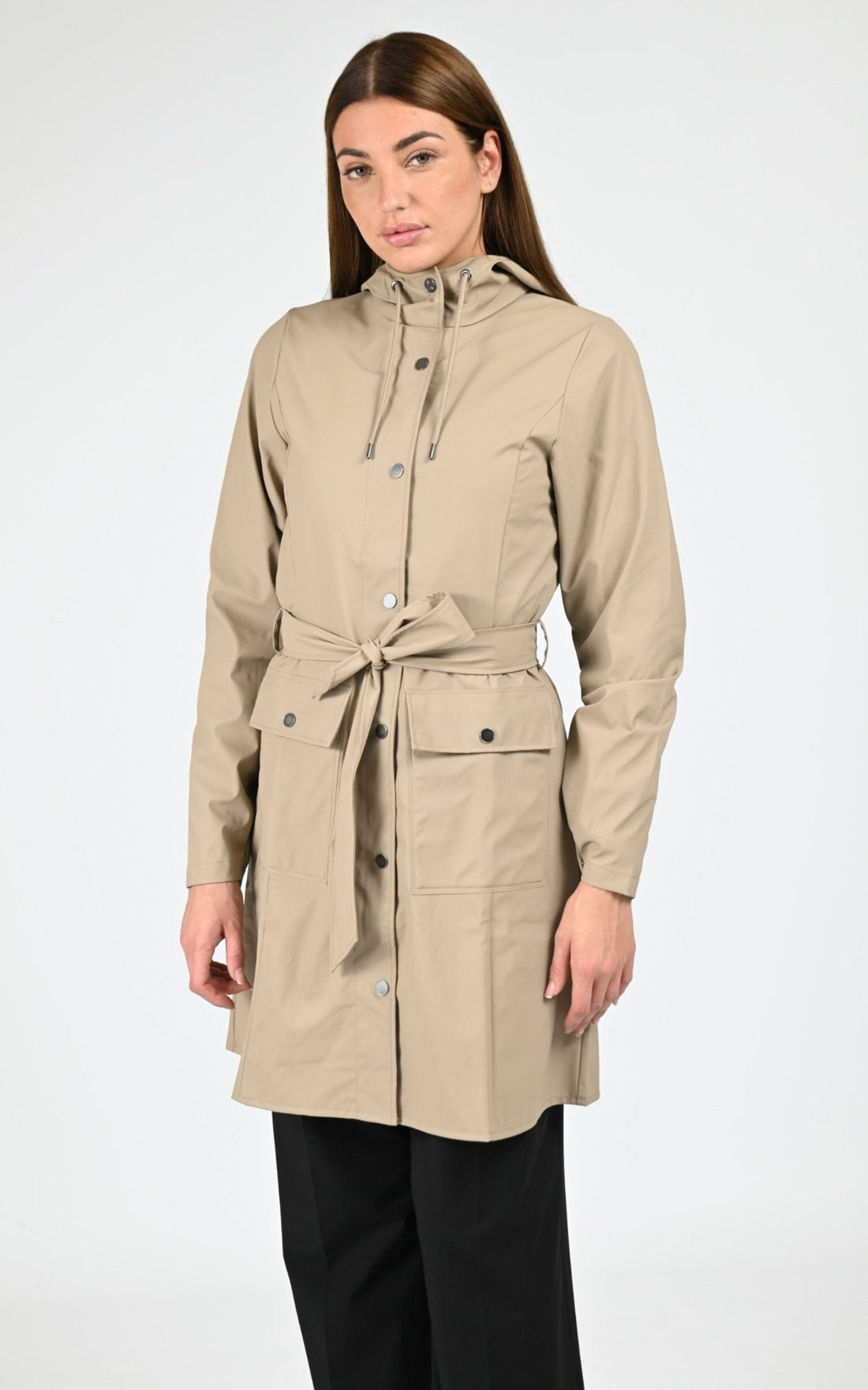 3/4 Textile Femme Rains, modèle 18130 curve jacket de couleur beige 133