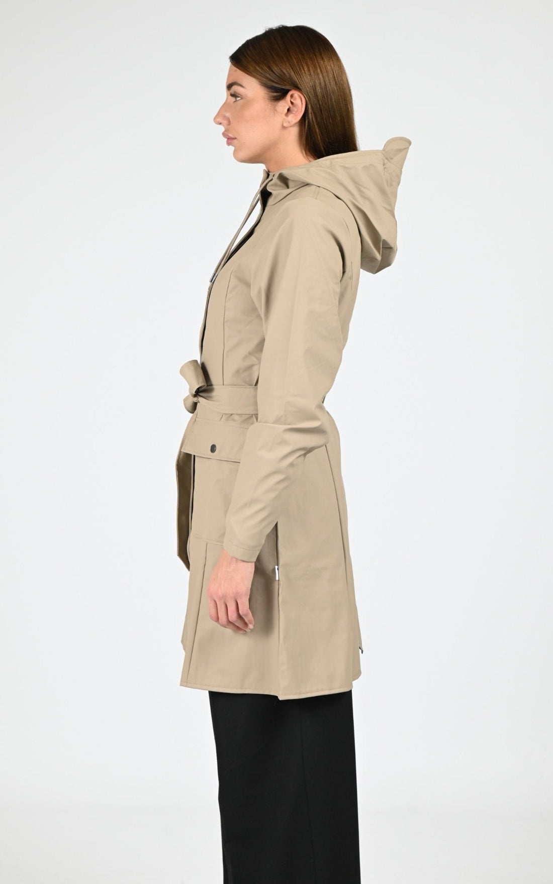 3/4 Textile Femme Rains, modèle 18130 curve jacket de couleur beige 133