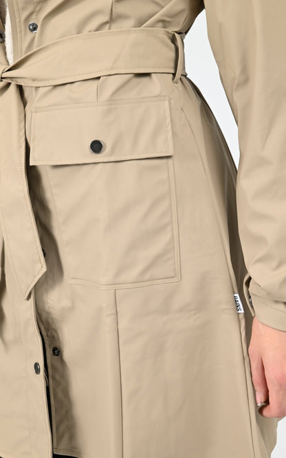 3/4 Textile Femme Rains, modèle 18130 curve jacket de couleur beige 133