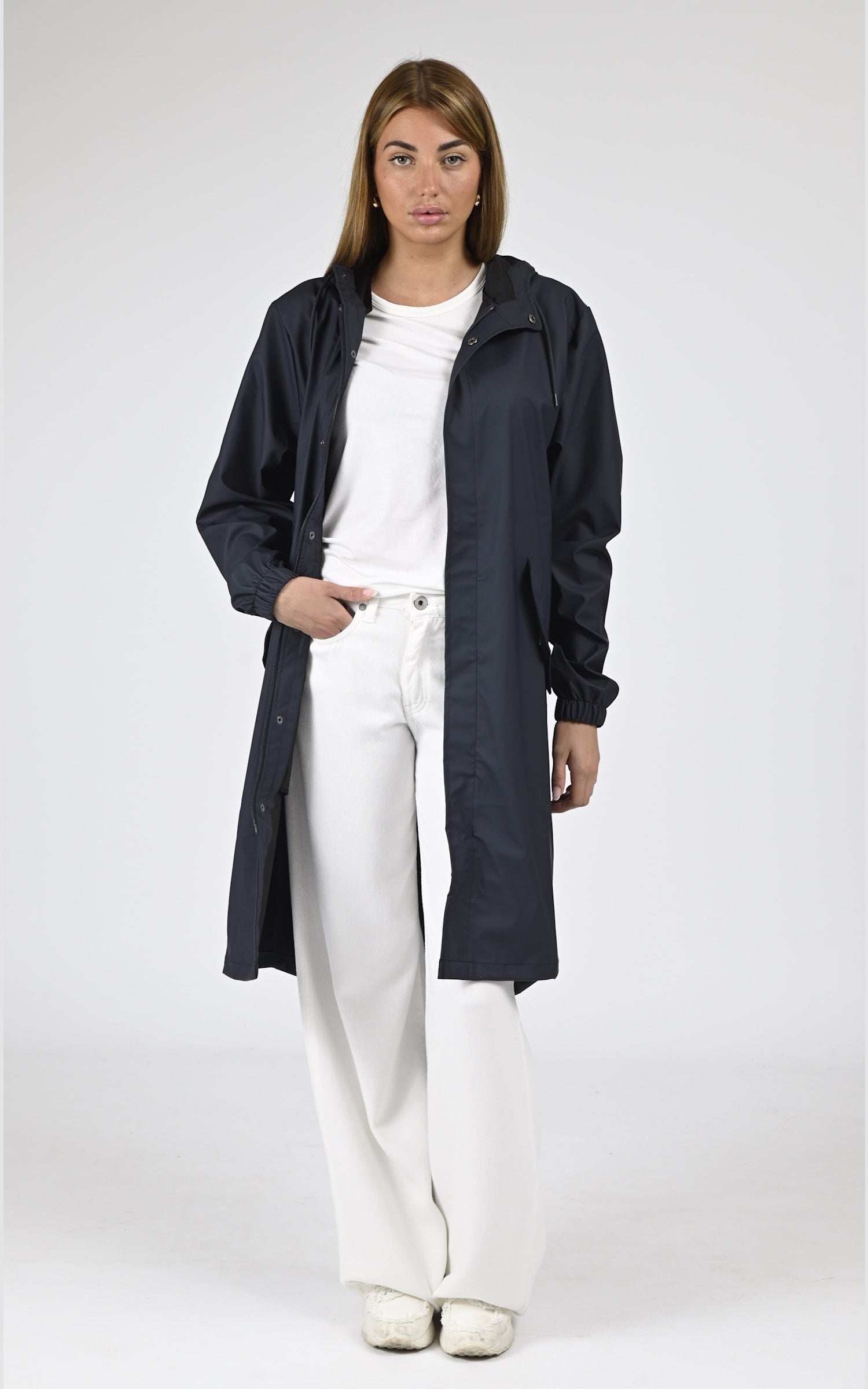 7/8 Textile Mixte Rains, modèle 18140 fishtail parka de couleur bleu 2