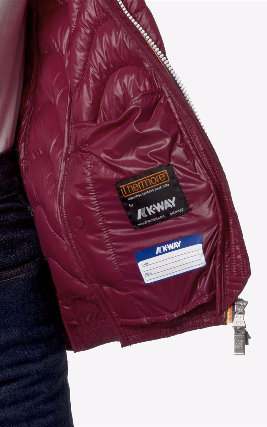 A &quot;LILY ECO WARM K5126IW&quot; Rouge K-Way Blouson Femme opened photo