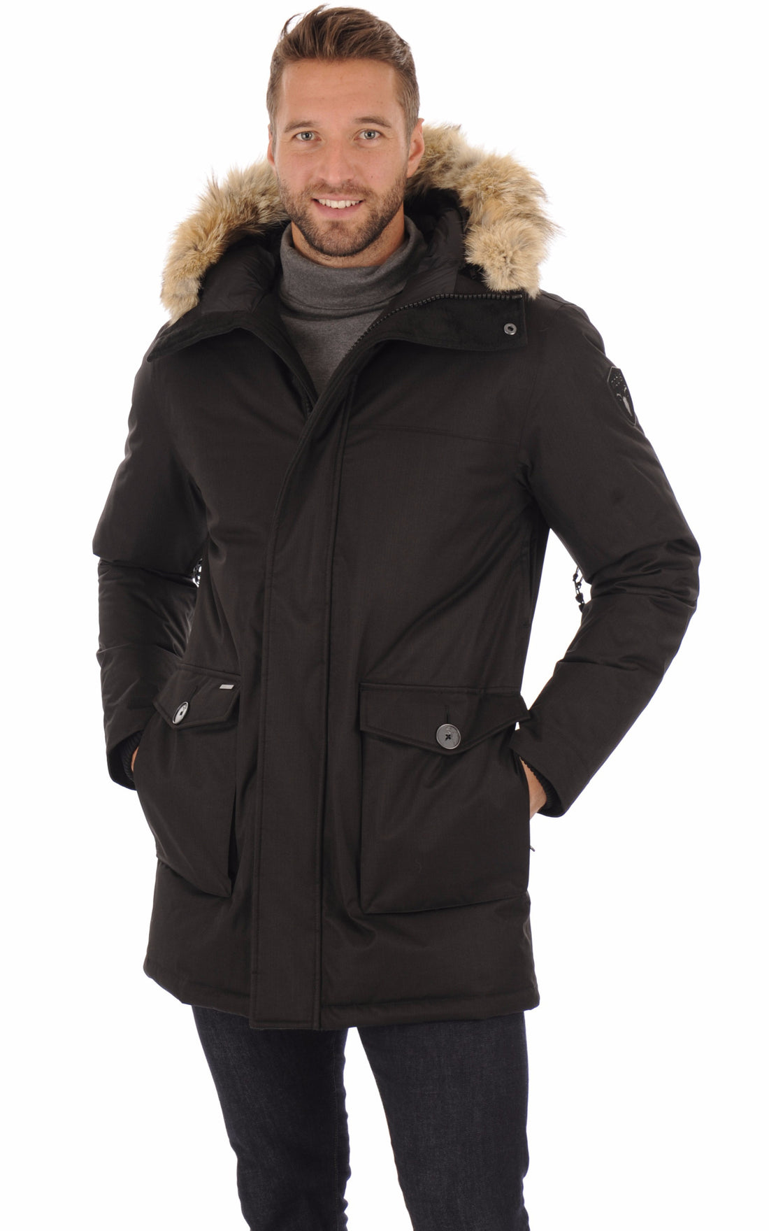 A &quot;YVES&quot; Noir Nobis 3/4 Doudoune Homme opened photo