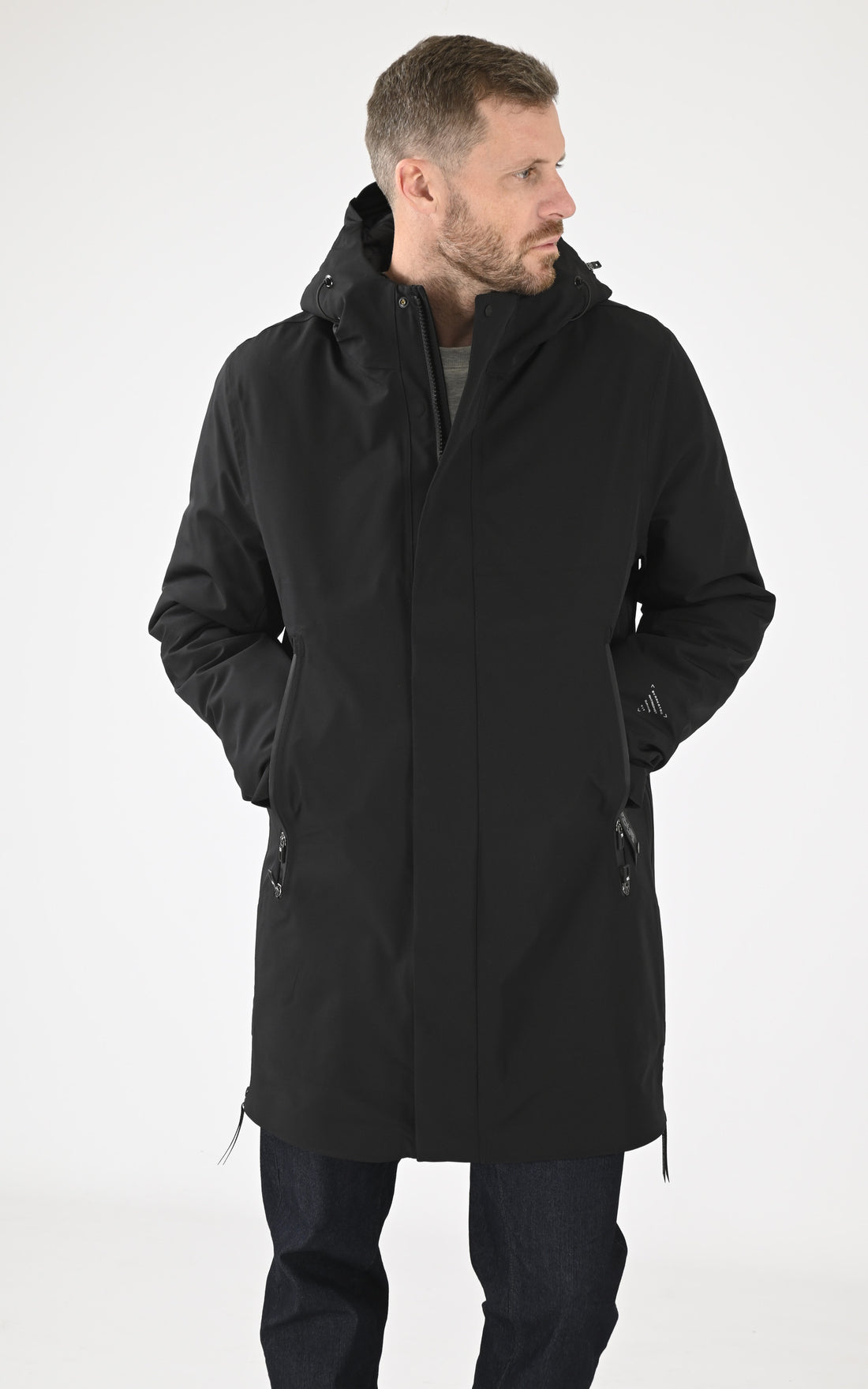 A &quot;PLANCK QM481&quot; Noir Krakatau 3/4 Parka Homme opened photo