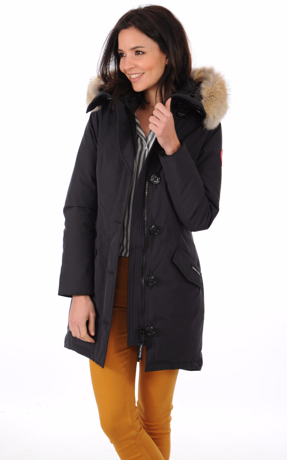 A &quot;ROSSCLAIR 2580L&quot; Navy Canada Goose 3/4 Doudoune Femme closed photo