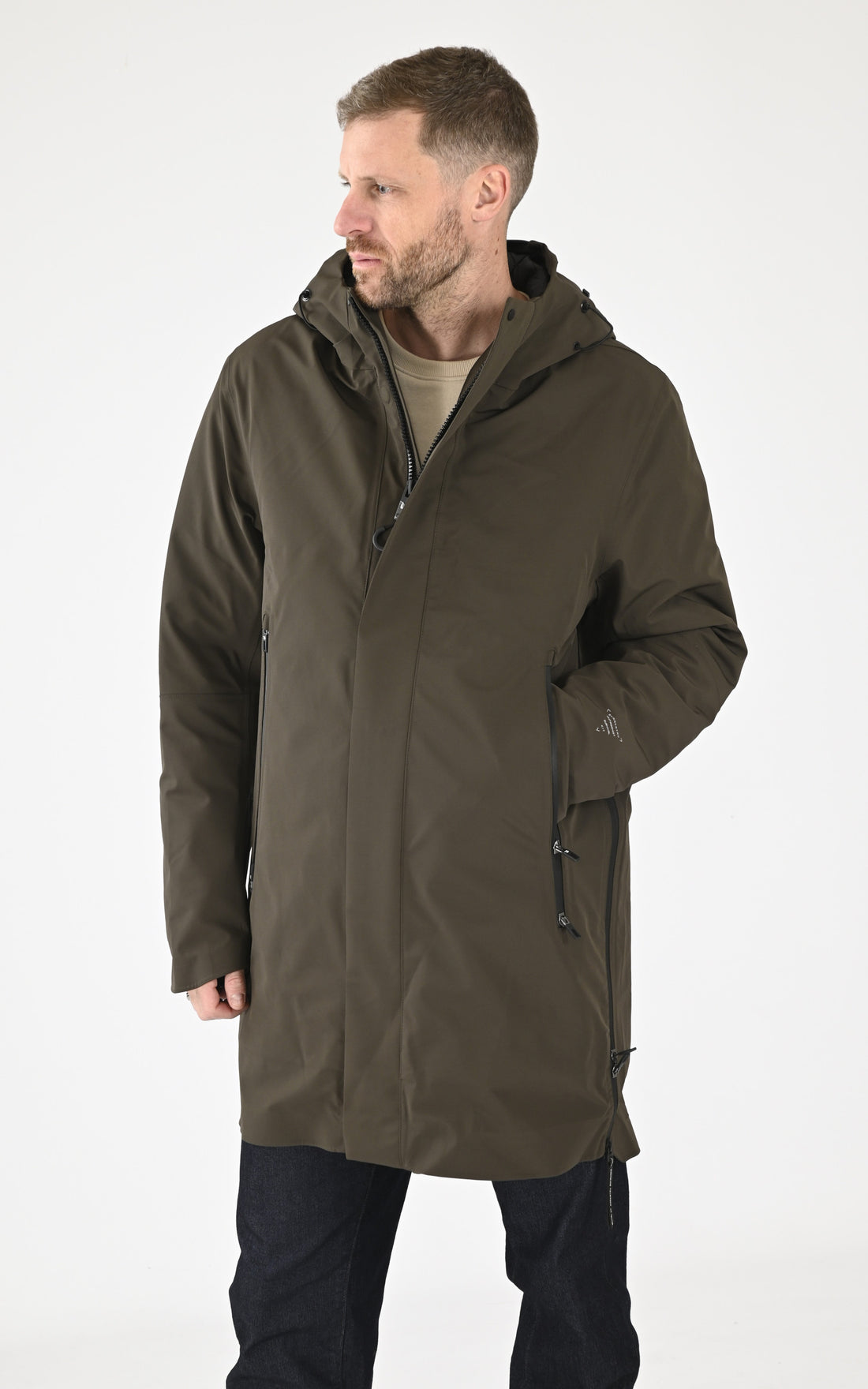 A &quot;PLANCK QM481&quot; Kaki Krakatau 3/4 Parka Homme opened photo