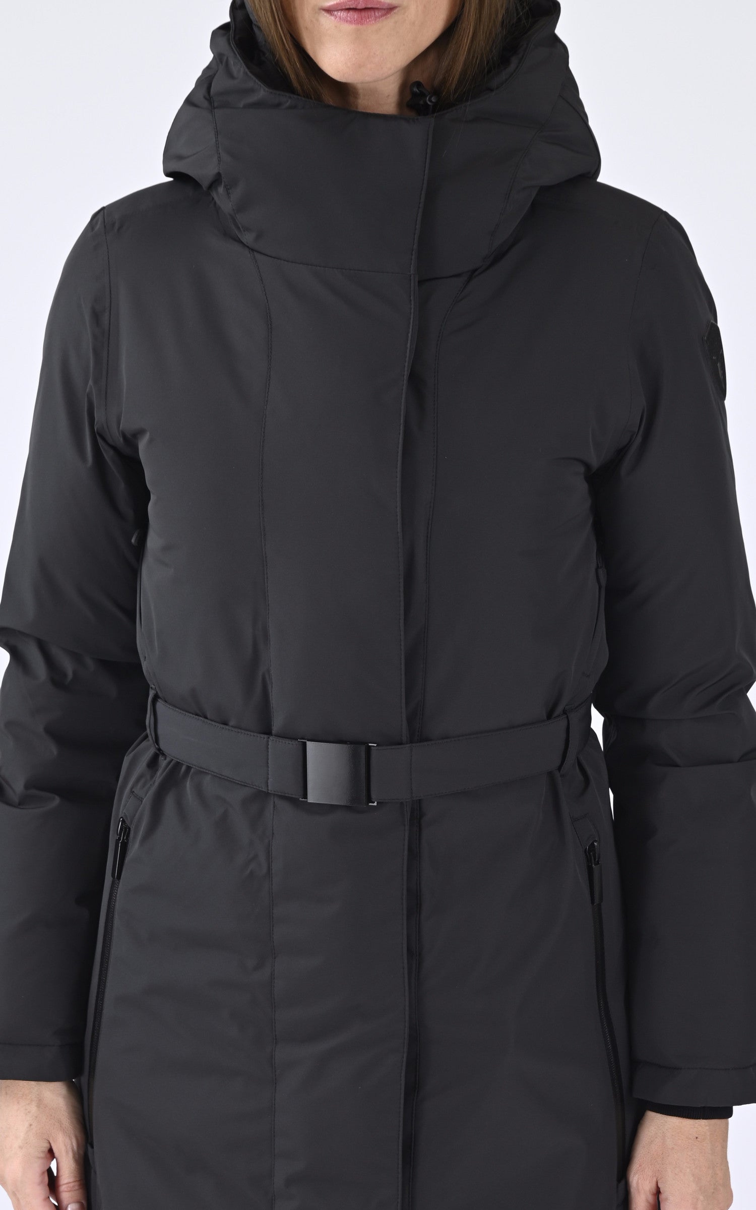 A &quot;LARA&quot; Noir Nobis 7/8 Doudoune Femme details photo