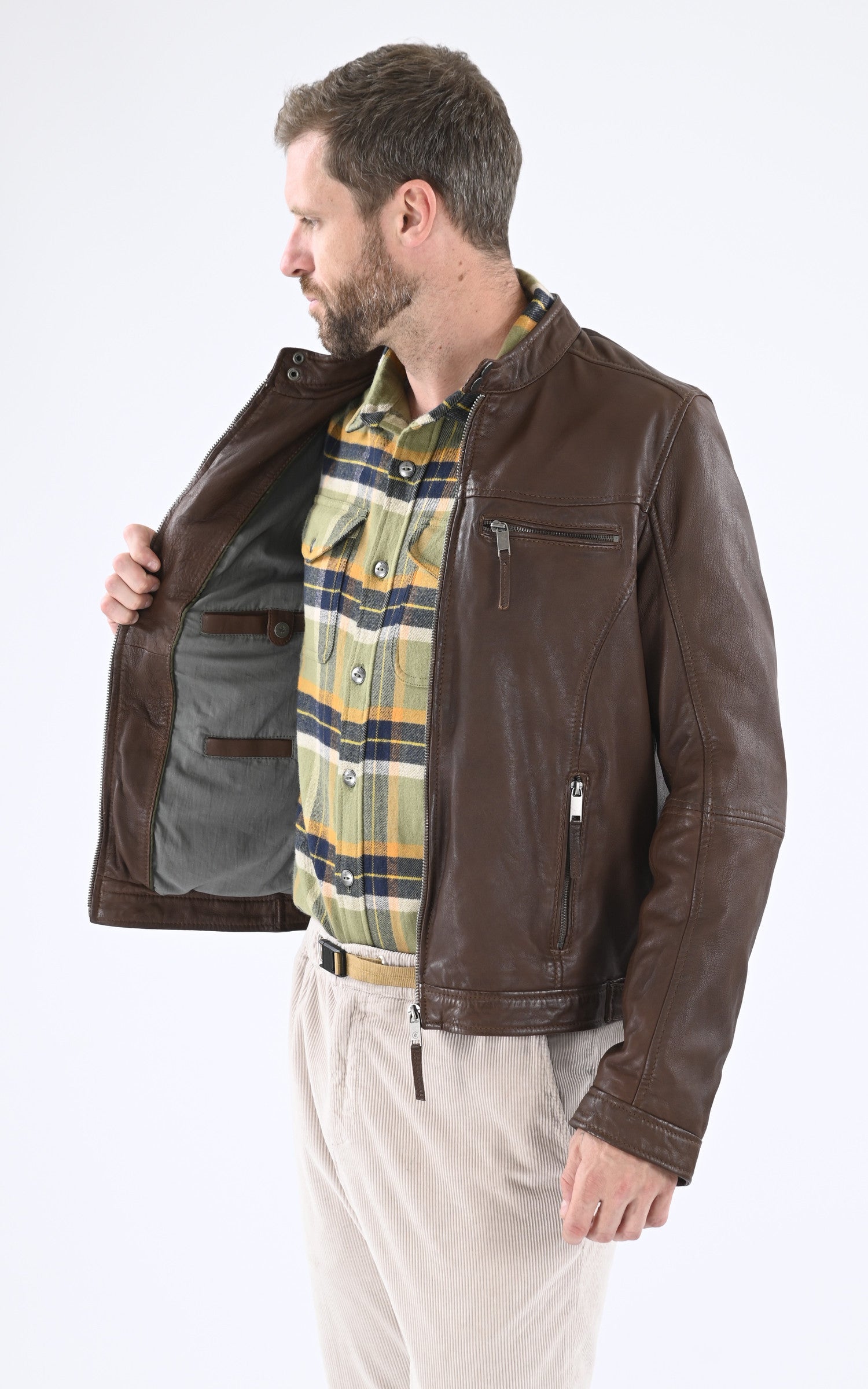 A &quot;MUMBAI&quot; Marron Clair La Canadienne Blouson Homme interior photo