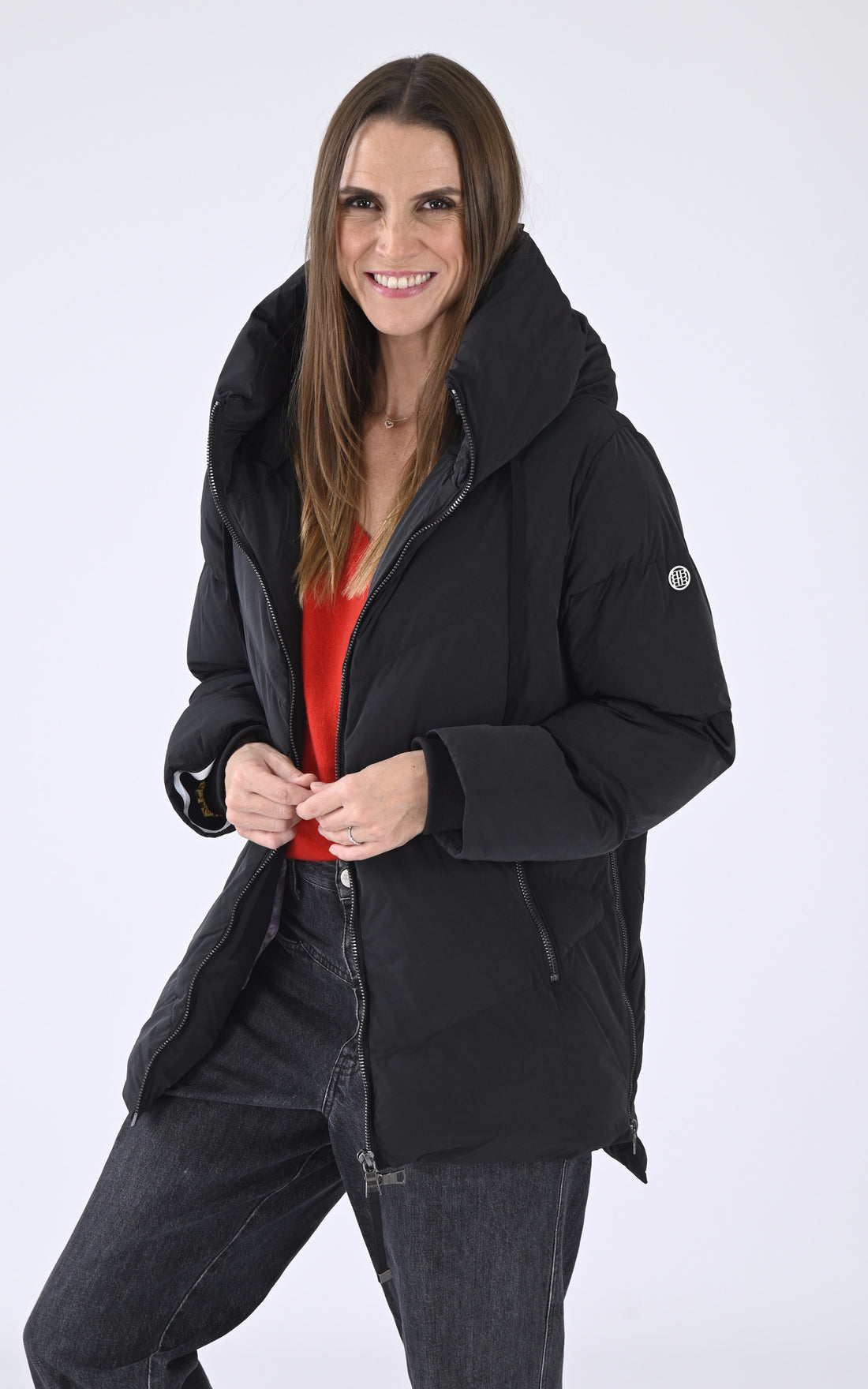 A &quot;JANET&quot; Noir Blonde n°8 Parka Femme opened photo