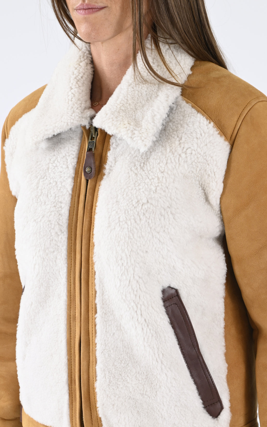 A &quot;LCW HOLLY&quot; Camel Schott Blouson Femme opened photo