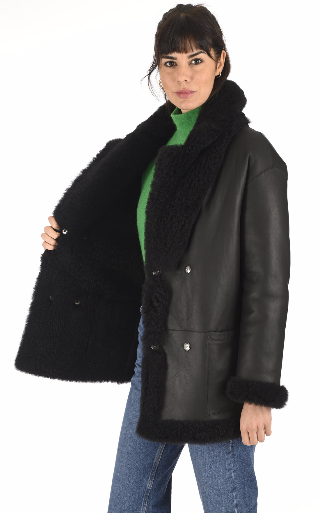 A &quot;ANY&quot; Noir La Canadienne Veste Femme opened photo