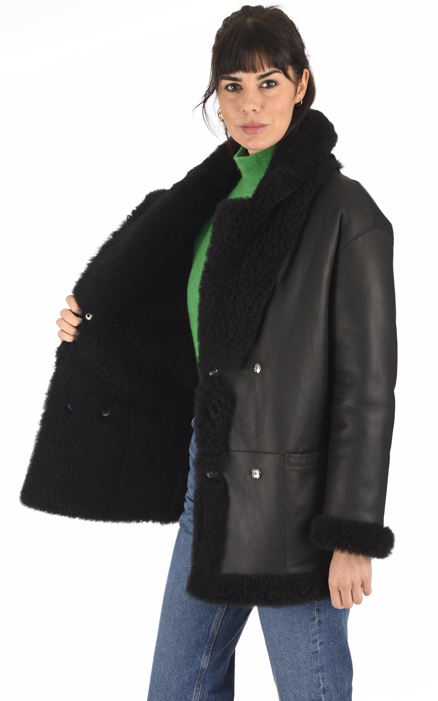 A &quot;ANY&quot; Noir La Canadienne Veste Femme interior photo 2