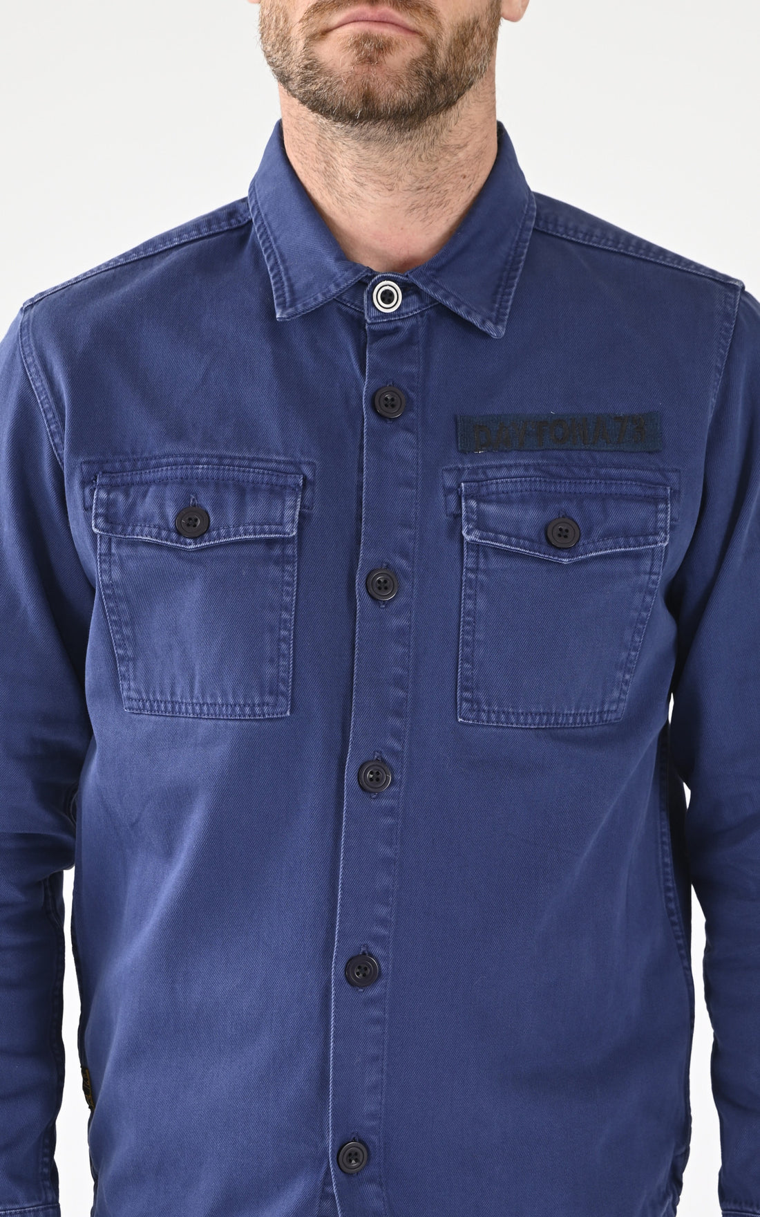 A &quot;MELHART 102668&quot; Bleu Daytona 73 Chemise Homme opened photo