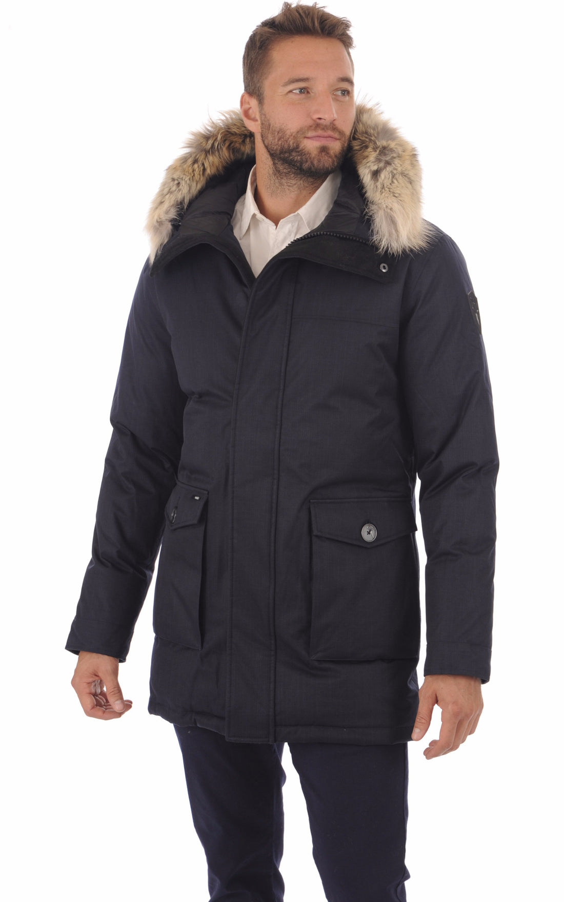 A &quot;YVES&quot; Navy Nobis 3/4 Doudoune Homme opened photo