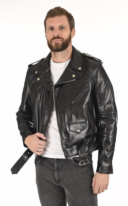A &quot;618 HH&quot; Noir Schott Perfecto Homme opened photo