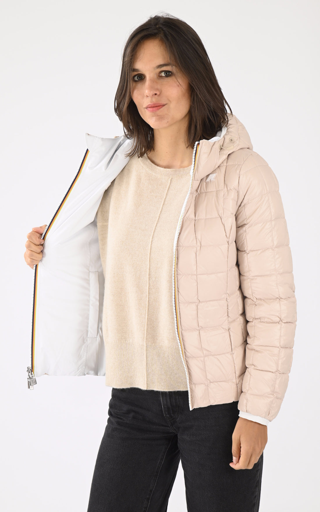 A &quot;LILY ST THERMO DO K8127XW&quot; Blanc K-Way Blouson Femme opened photo