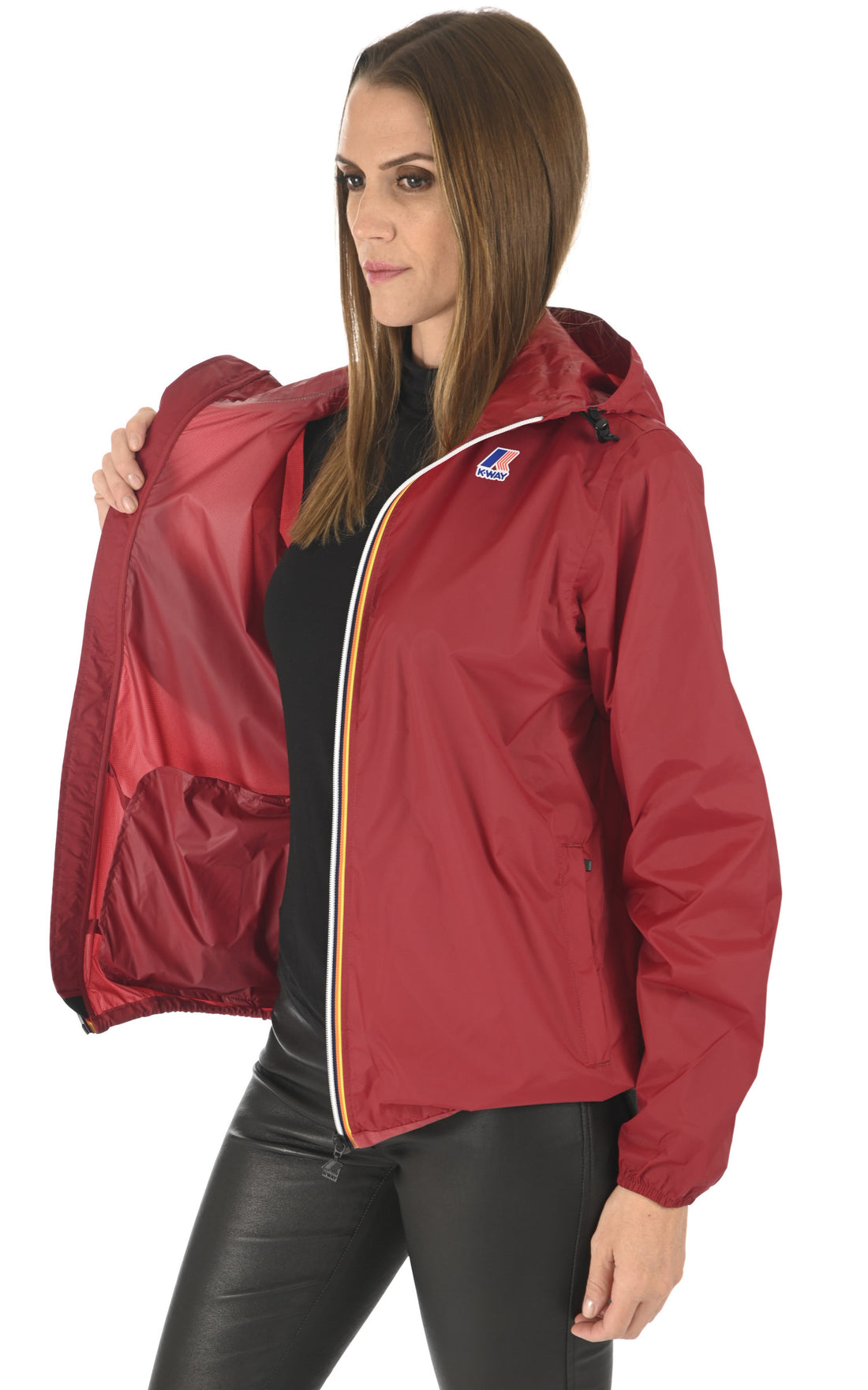 A &quot;CLAUDE K004BD0&quot; Rouge foncé K-Way Blouson Mixte opened photo