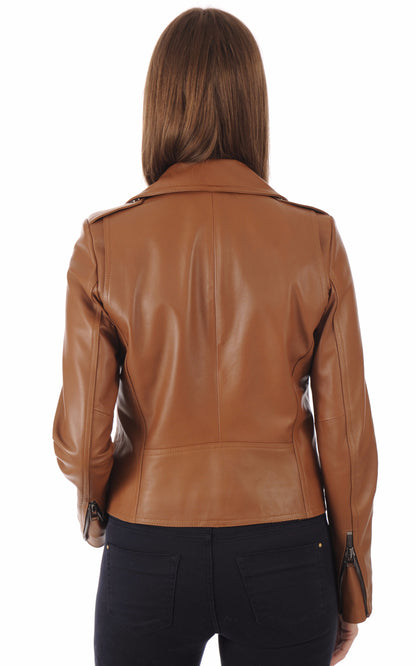 A &quot;LESLA FF&quot; Camel La Canadienne Blouson Femme back photo