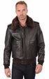 A "184SM" Marron Schott Blouson Homme closed photo