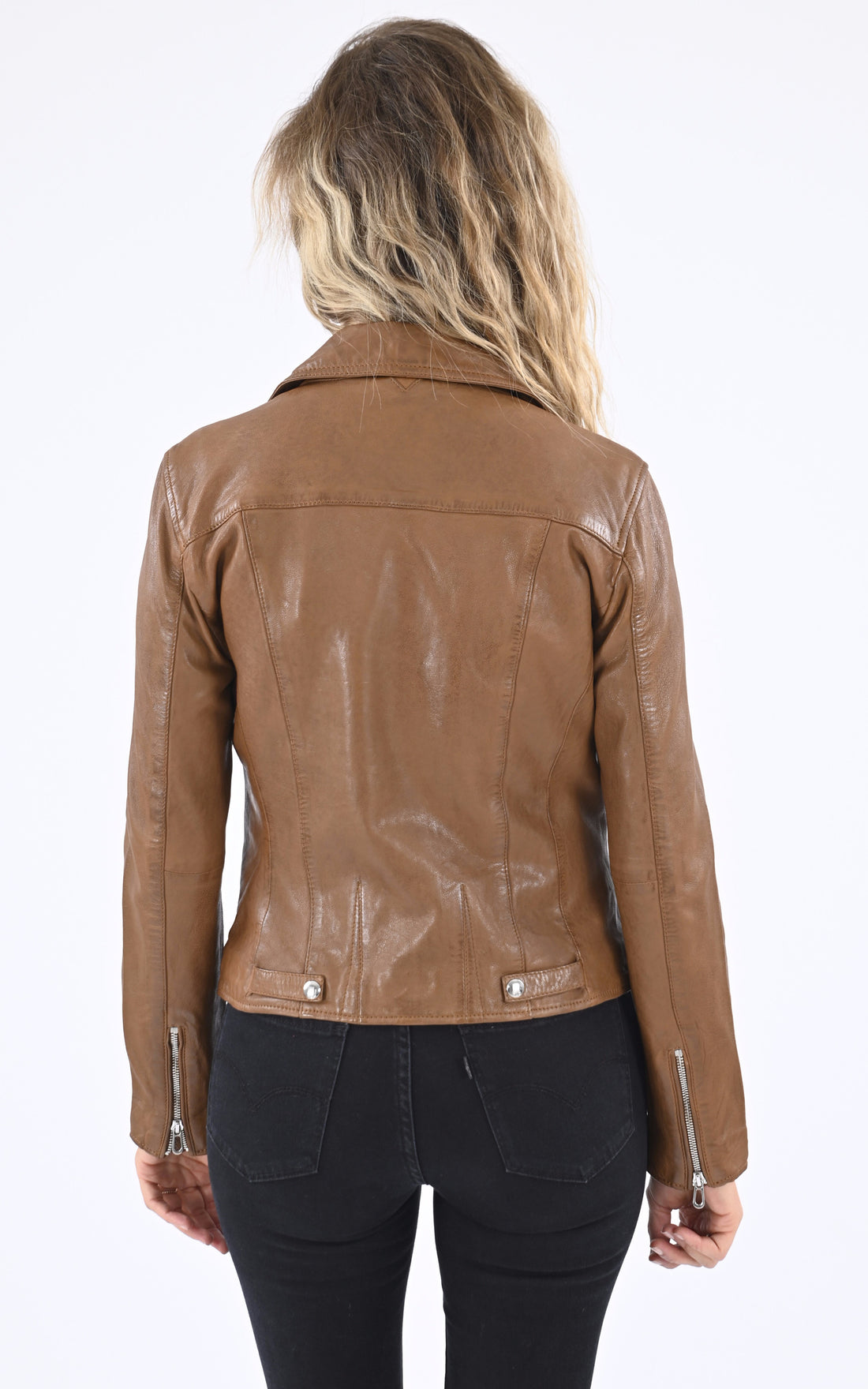 A &quot;OLYMPE 101964&quot; Cognac Rose Garden Blouson Femme opened photo