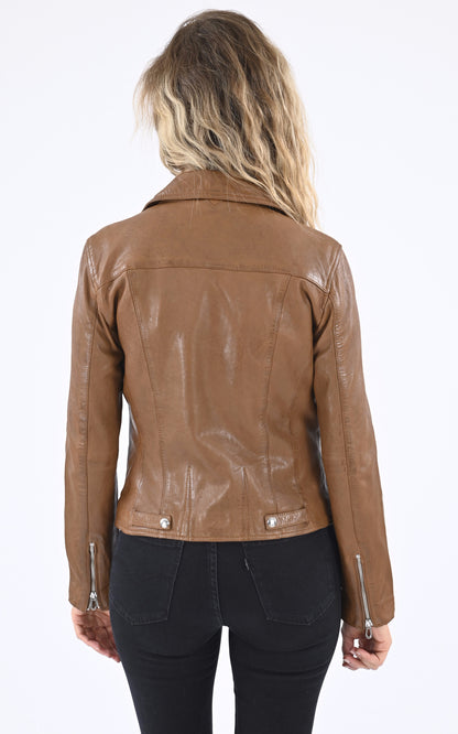 A &quot;OLYMPE 101964&quot; Cognac Rose Garden Blouson Femme back photo