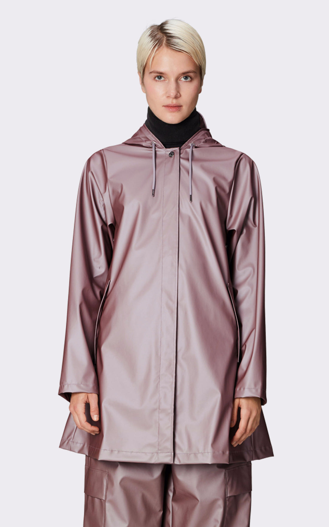 A "18050 A-LINE JACKET" Violet Rains 3/4 Femme opened photo