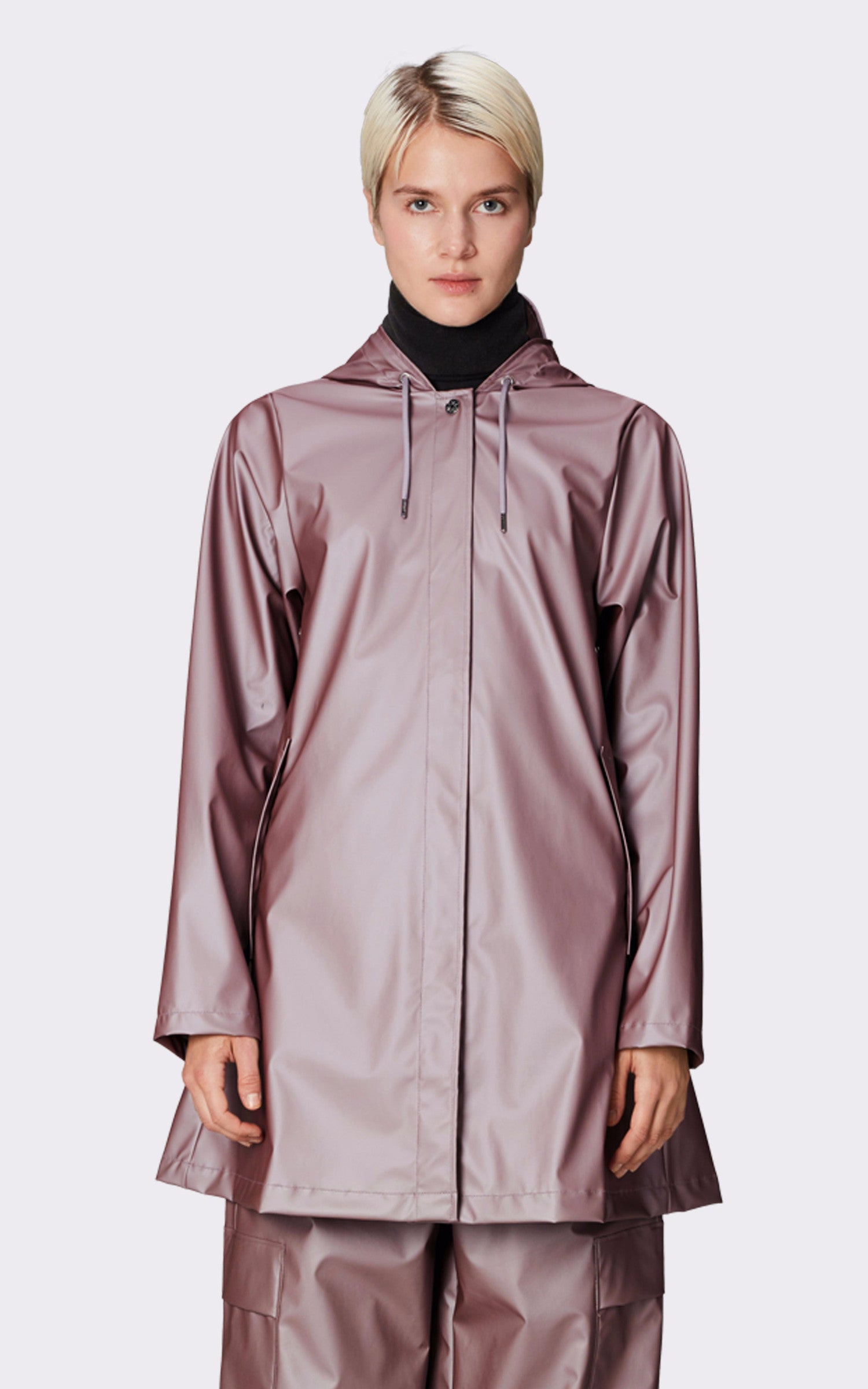 A "18050 A-LINE JACKET" Violet Rains 3/4 Femme opened photo 1